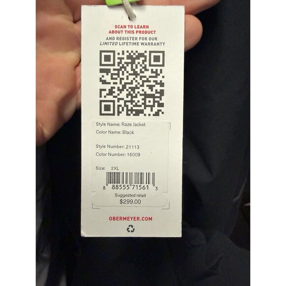 $299 Obermeyer Raze Ski Jacket Men's Size 2XL Removable Hood Black NWT - Picture 3 of 11